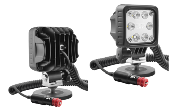 Lampa robocza z diodami LED, uchwytem magnetycznym, przewodem spiralnym i wyłącznikiem