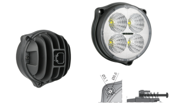 Lampa robocza z diodami LED i wbudowanym złączem Deutsch DT04-2P (umocowanie pod 3 wkręty)