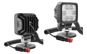 Lampa robocza z diodami LED, uchwytem magnetycznym, przewodem spiralnym i wyłącznikiem