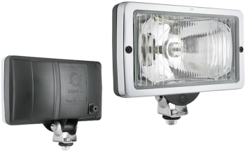 Drogowy reflektor halogenowy z chromowaną ramką