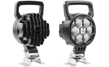 Lampa robocza z diodami LED, uchwytem omega i wbudowanym złączem AMP SuperSeal