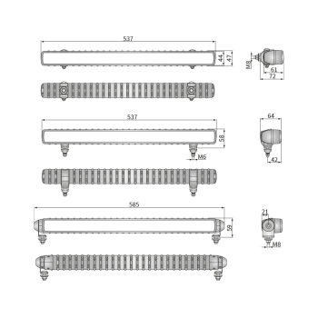CDP1 100° lampy robocze LED ze światłem pozycyjnym