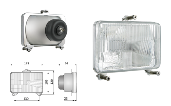 Element optyczny typu H4, rozstaw uchwytów 130x120 (światła: mijania, drogowe)
