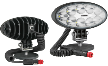 Lampa robocza z diodami LED, uchwytem magnetycznym, przewodem spiralnym i wyłącznikiem