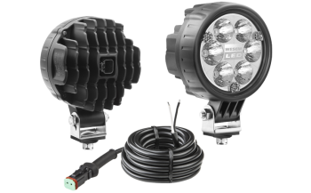 Lampa robocza z diodami LED, przewodem i złączem Deutsch DT04-2P - niebieska