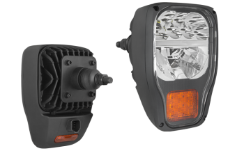 Reflektor przedni z diodami LED, uchwytem tylnym i wbudowanym złączem DT04-6P - prawy / lewy