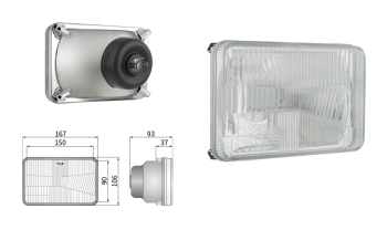 Element optyczny typu H4, rozstaw uchwytów 150x90 (światła: mijania, drogowe)