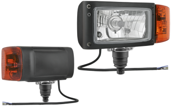 Reflektor przedni typu H4 z uchwytem dolnym i przewodem - lewy