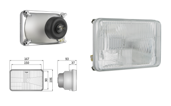 Element optyczny typu H4, rozstaw uchwytów 150x90 (światła: mijania, drogowe, pozycyjne)