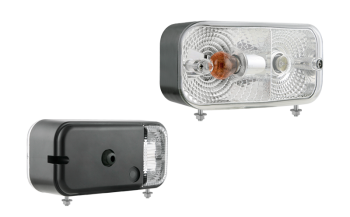 Lampa przednia z dolnym umocowaniem - prawa (światła: pozycyjne, kierunkowskaz przednio-boczny)