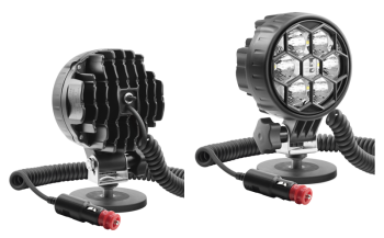 Lampa robocza z diodami LED, uchwytem magnetycznym, przewodem spiralnym i wyłącznikiem