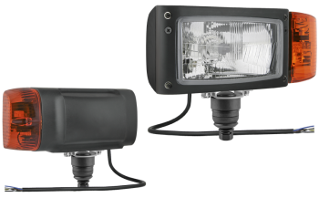 Reflektor przedni typu H4 z uchwytem dolnym i przewodem - lewy