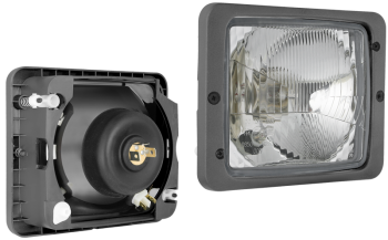 Reflektor przedni typu R2 z ramką (światła: mijania, drogowe, pozycyjne)