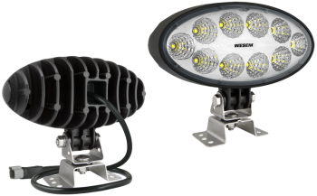 Lampa robocza z diodami LED, uchwytem omega, przewodem, złączem Deutsch DT04-2P