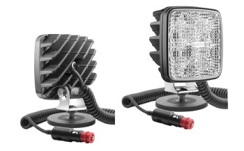 Lampa robocza z diodami LED, uchwytem magnetycznym, przewodem spiralnym i wyłącznikiem