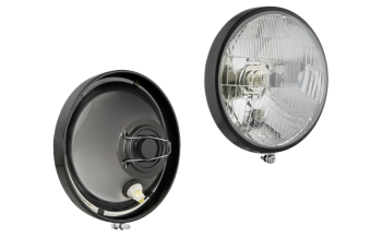 Element optyczny typu H4 z ramką metalową - stojący (światła: mijania, drogowe, pozycyjne)