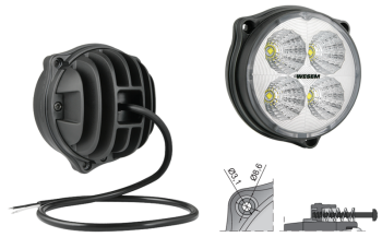 Lampa robocza z diodami LED i przewodem (umocowanie pod 3 wkręty)