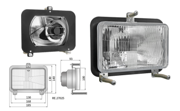 Reflektor przedni typu H4, rozstaw uchwytów 130x140 (światła: mijania, drogowe)