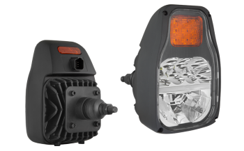 Reflektor przedni z diodami LED, uchwytem tylnym i wbudowanym złączem DT04-6P - prawy / lewy