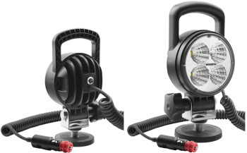 Lampa robocza z diodami LED, uchwytem magnetycznym, przewodem spiralnym i wyłącznikiem