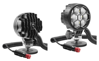 Lampa robocza z diodami LED, uchwytem magnetycznym, przewodem spiralnym i wyłącznikiem