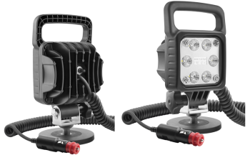 Lampa robocza z diodami LED, uchwytem magnetycznym, przewodem spiralnym i wyłącznikiem