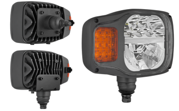 Reflektor przedni z diodami LED, uchwytem dolnym i tylnym oraz wbudowanym złączem DT04-6P - prawy